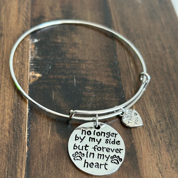 Dog Bracelet Dog Loss No Longer By My Side But Forever in My Heart Bracelet - Picture 3 of 5